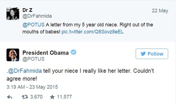 Tổng thống Obama phản hồi thư ủng hộ hôn nhân đồng giới của bé gái 5 tuổi 