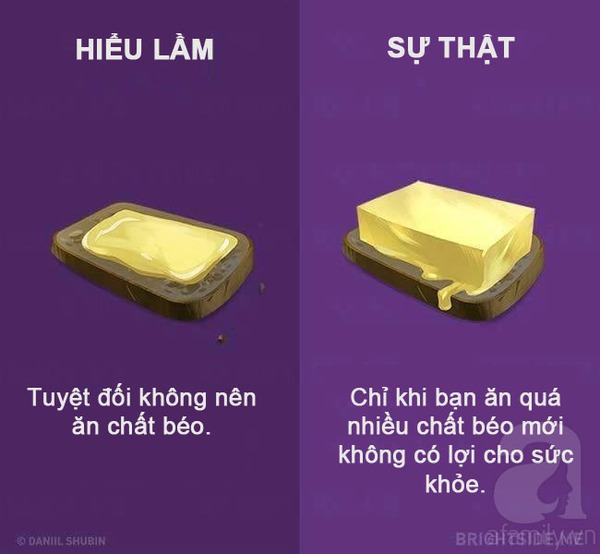 hiểu lầm về ăn uống lành mạnh