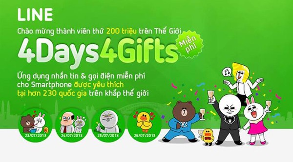 LINE tiến tới 200 triệu người dùng trên toàn cầu 1