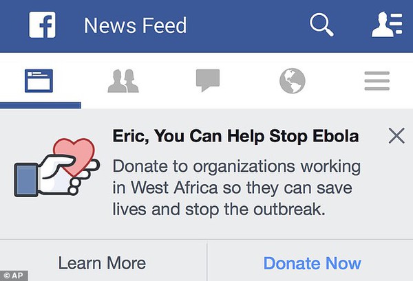 Facebook kêu gọi cư dân mạng toàn cầu quyên góp chống Ebola 1