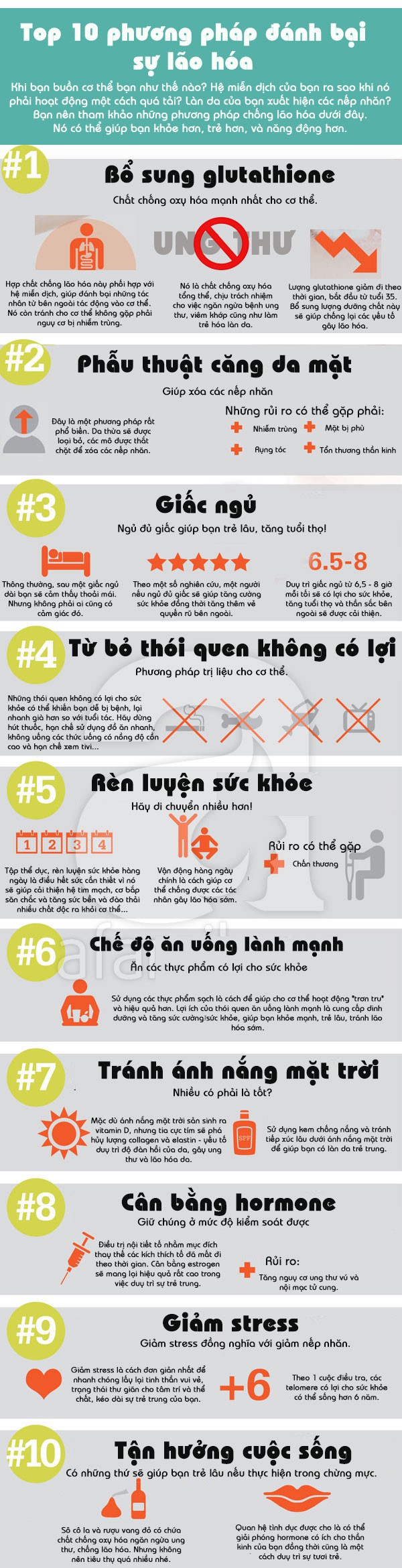 Top 10 phương pháp đánh bại sự lão hóa 1