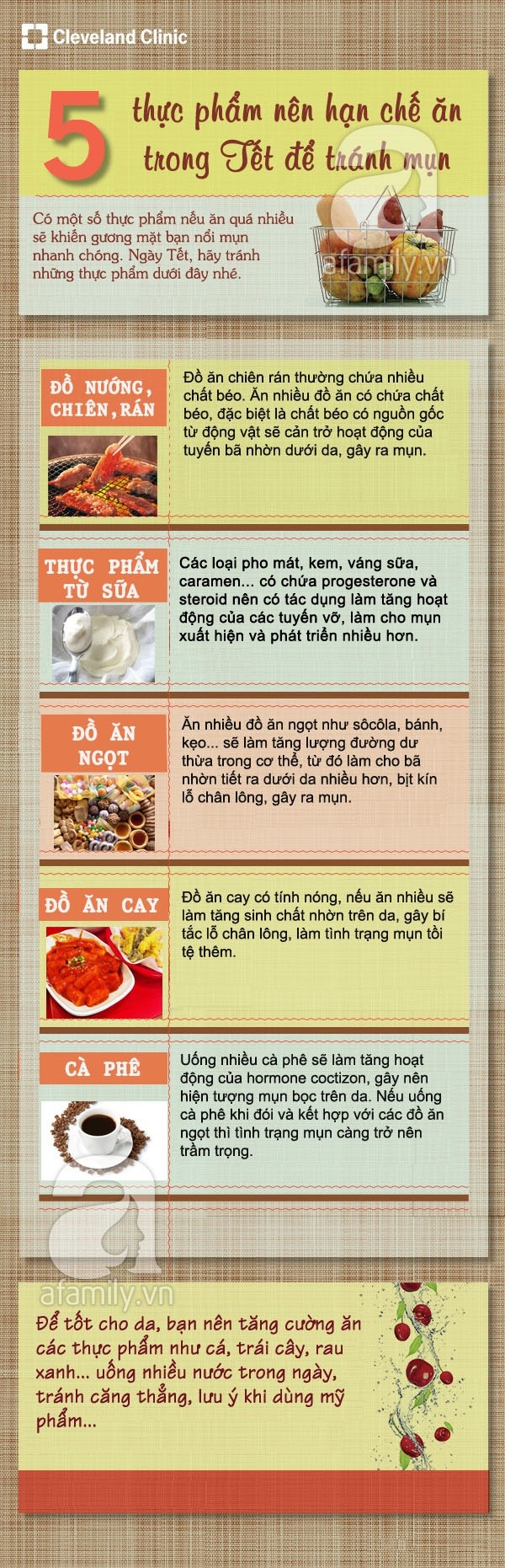 5 thực phẩm bạn n&ecirc;n hạn chế ăn trong dịp Tết để tr&aacute;nh bị mụn 1
