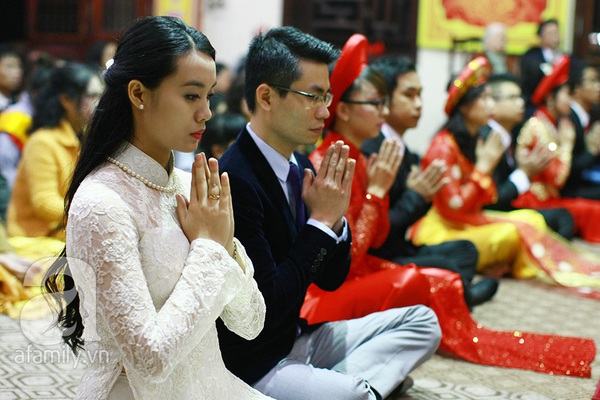 Độc đáo lễ cưới tại chùa của 4 cặp đôi tại Hà Nội  6