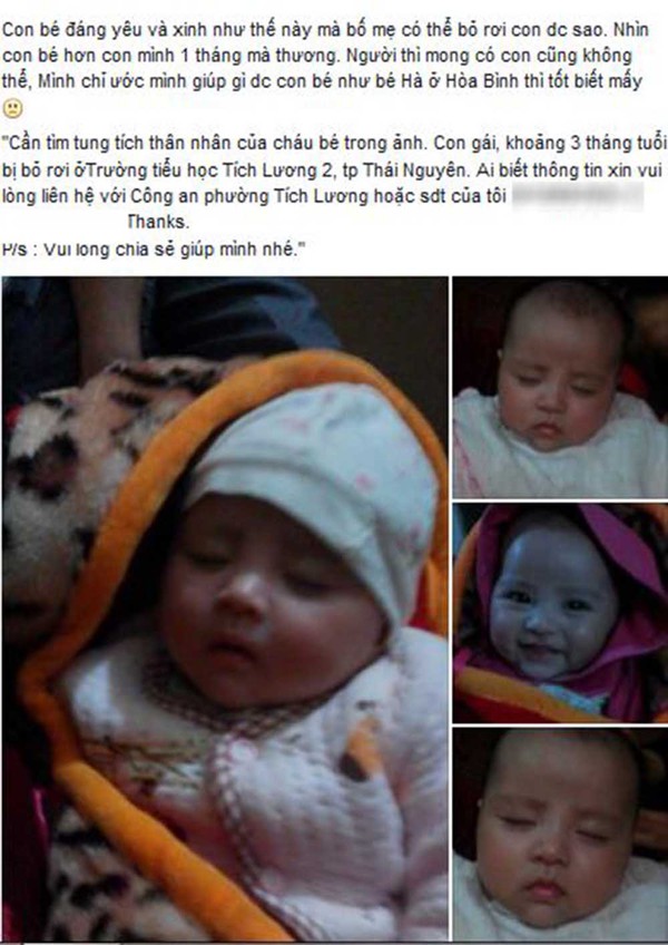 Cư dân mạng truyền nhau hình ảnh đáng yêu về em bé bị bỏ rơi ở Thái Nguyên  3