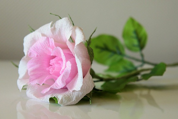 Làm hoa hồng giấy đẹp như hoa thật 1