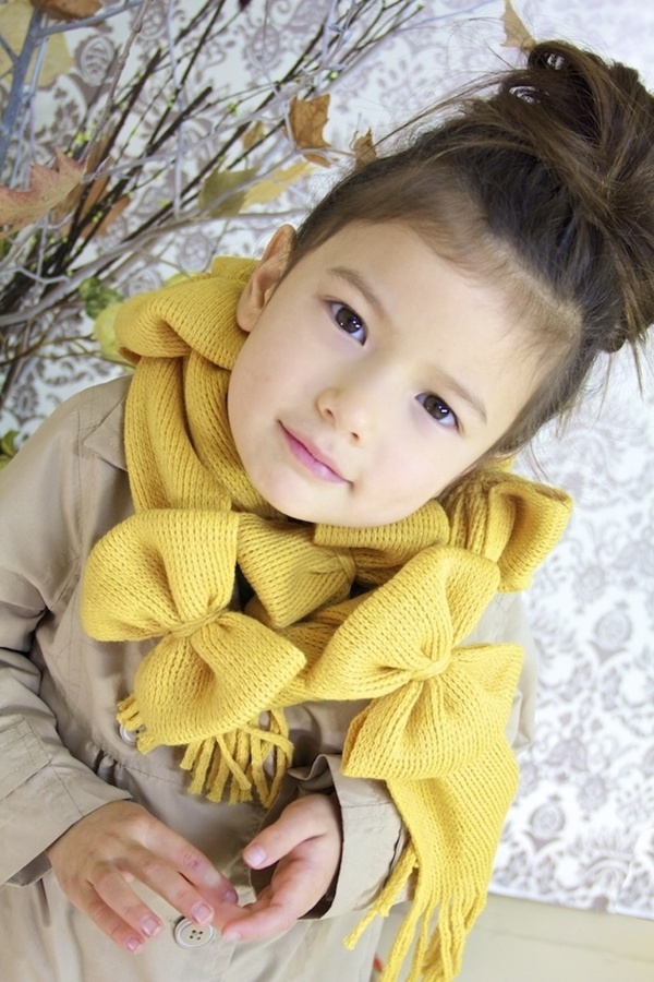 Làm điệu cho bé với khăn len nơ bướm cực xinh 9