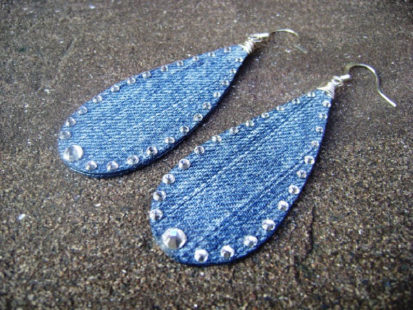 5 kiểu khuy&ecirc;n tai denim tự chế cực thời trang 1