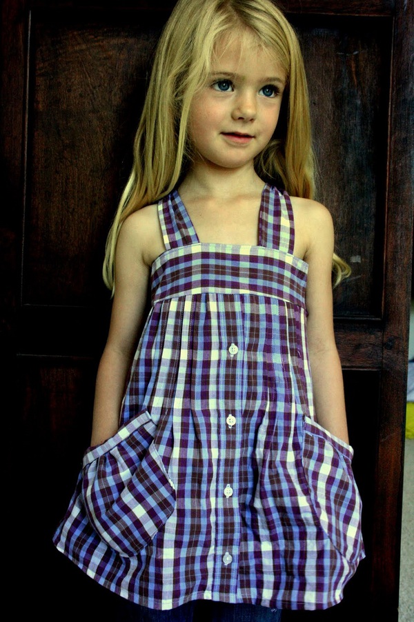 May váy đầm cho bé từ sơ mi cũ của bố mẹ 8
