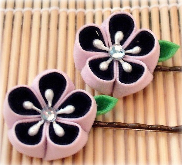 Cách làm hoa vải kanzashi đơn giản mà xinh xắn 13