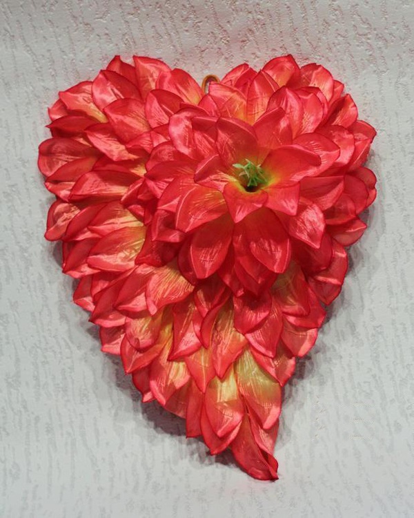 Cắt dán hoa thành hình trái tim tuyệt đẹp 15