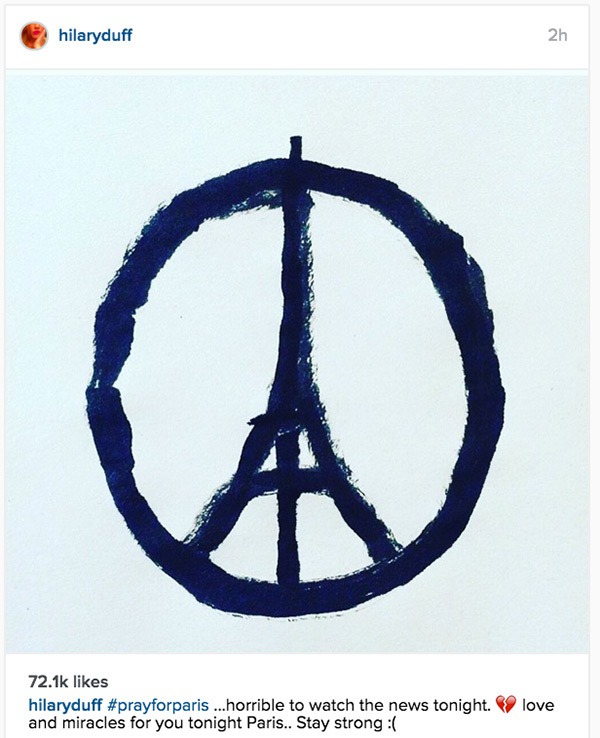 Sao Hollywood cầu nguyện cho vụ khủng bố tại Pháp