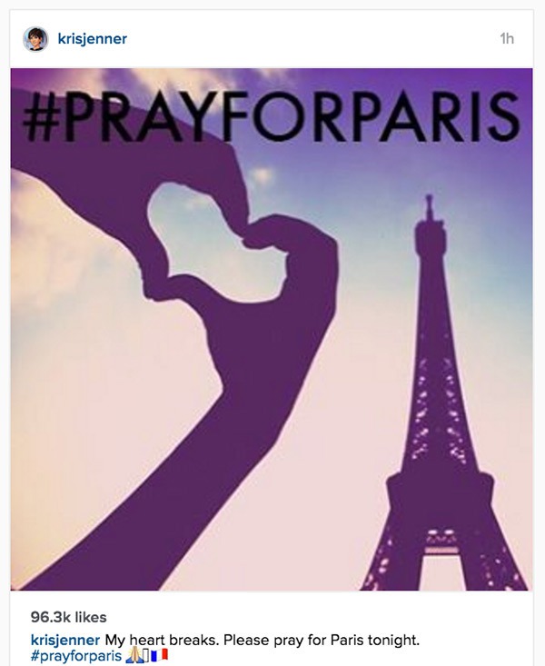 Sao Hollywood cầu nguyện cho vụ khủng bố tại Pháp