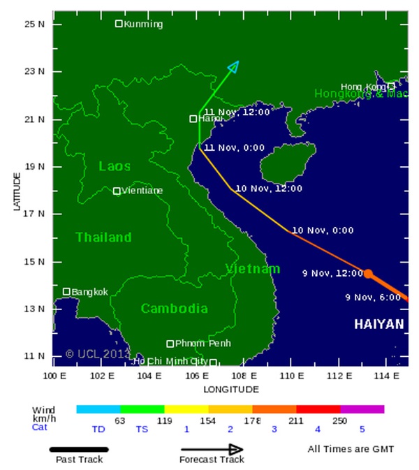 Siêu bão Haiyan sẽ không 