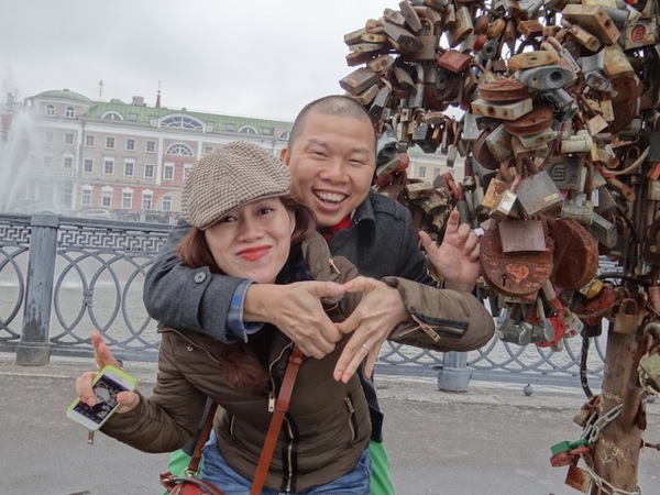 Hải Anh cùng vợ kỷ niệm tình yêu lãng mạn trên đất Nga 9