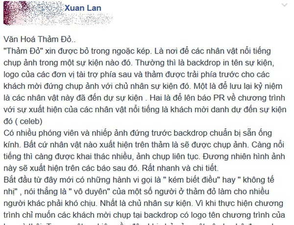 Xuân Lan mỉa mai mẫu hở ngực vô danh 