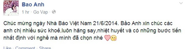 "Sao" Việt gửi lời chúc tới các nhà báo nhân ngày 21/6 2