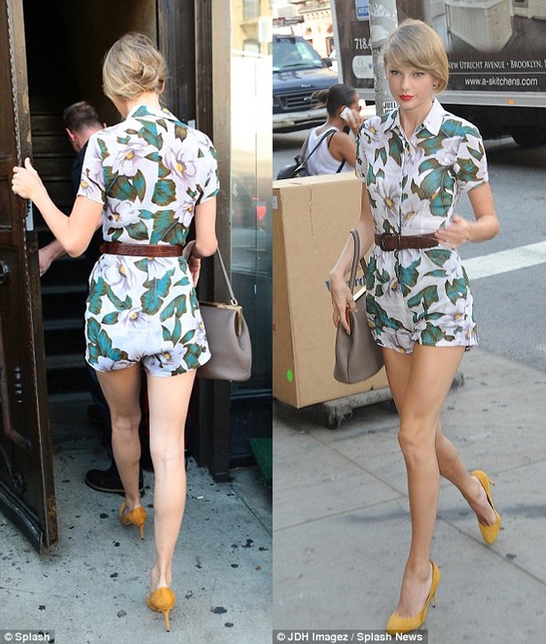Taylor Swift chân dài miên man với playsuit hoa 5