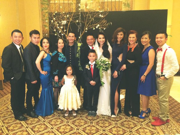 Kim Hiền mặc áo dài truyền thống trong lễ cưới tại Mỹ 19