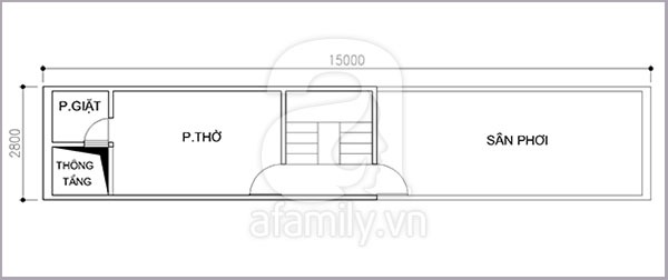 Thiết kế hợp lý, thông thoáng cho nhà 42 mét vuông dài và hẹp 4