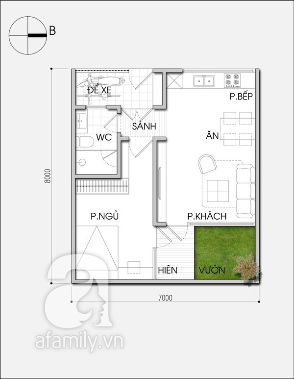 Tư vấn thiết kế nhà 56 mét vuông thật thoáng và ngập ánh sáng 1