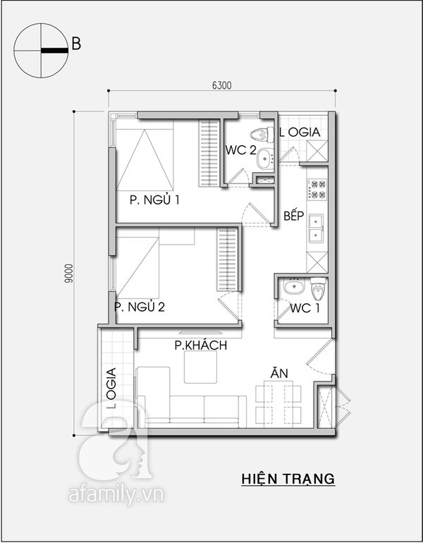 Tư vấn cải tạo căn hộ 56 mét vuông thoáng đãng cho gia đình trẻ 1 Tư vấn cải tạo căn hộ 56 mét vuông thoáng đãng cho gia đình trẻ 1