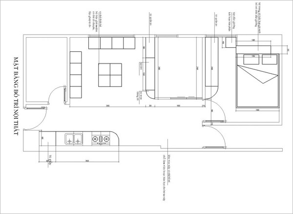 Cách bài trí căn hộ 45m² cho 5 người riêng tư mà thoáng đãng 1