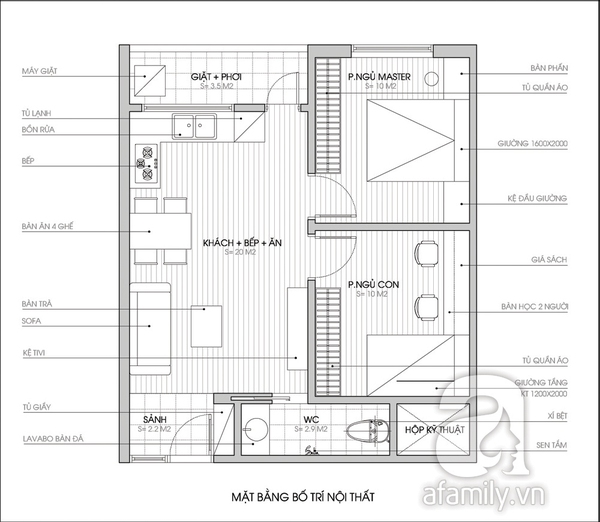 Tư vấn cải tạo thêm phòng ngủ cho căn hộ 54m² 2