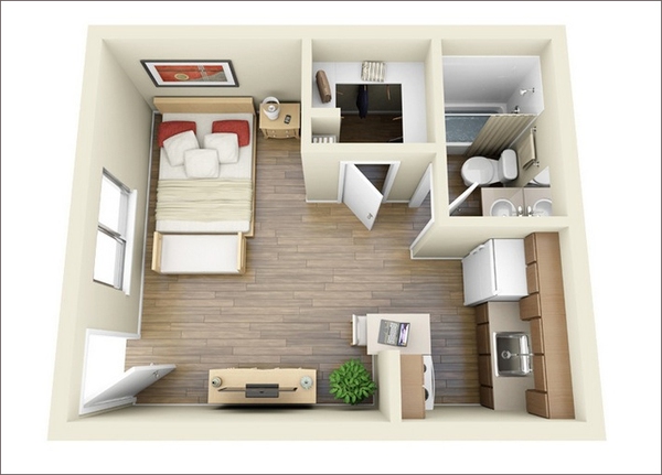 7 thiết kế hoàn hảo cho những căn hộ chật chội 7 7 thiết kế hoàn hảo cho những căn hộ chật chội 7