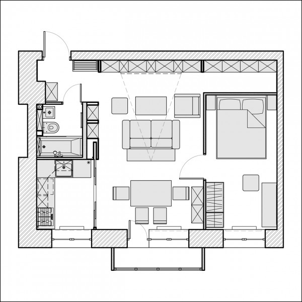 Ngắm căn hộ 45m² đẹp sang trọng với gam màu nâu - trắng 1