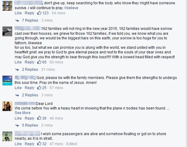 Những lời chia sẻ đẫm nước mắt dành cho gia đình nạn nhân máy bay QZ8501 2