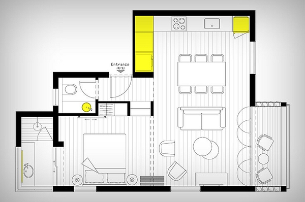 Căn hộ 46m² đẹp mê hồn với sự nổi loạn của màu sắc 1