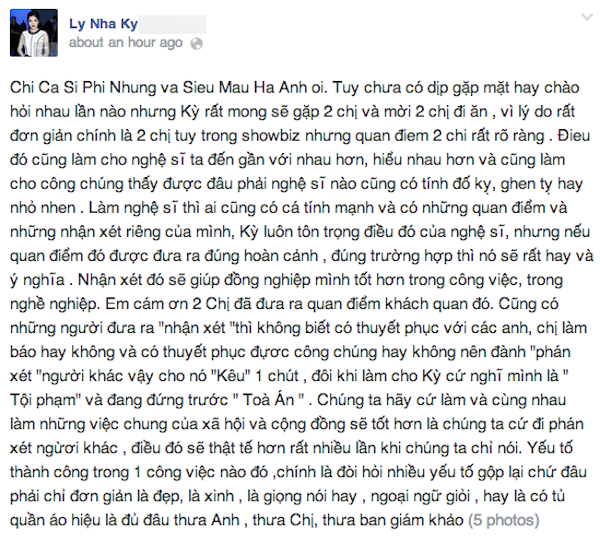 Lý Nhã Kỳ mời Hà Anh đi ăn dù... chưa từng gặp mặt 1