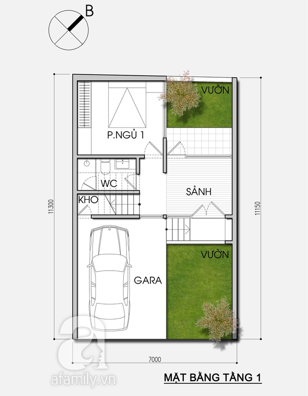 Tư vấn thiết kế nhà 3 tầng có hai mặt thoáng 1