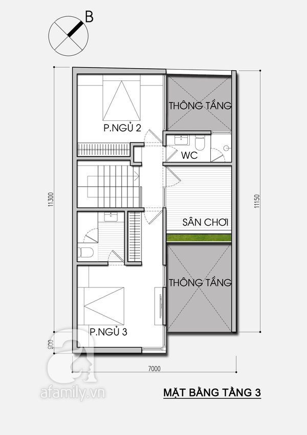 Tư vấn thiết kế nhà 3 tầng có hai mặt thoáng 3