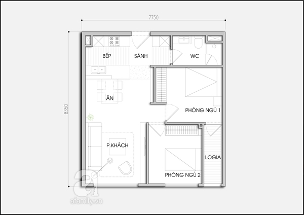  Tư vấn bố trí nội thất cho căn hộ 60m² gọn gàng, hiện đại 2