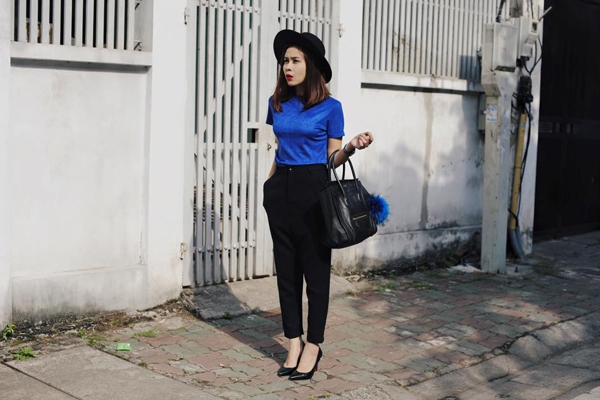 Sao Việt đa phong c&aacute;ch với đồ kẻ trong street style tuần qua 7