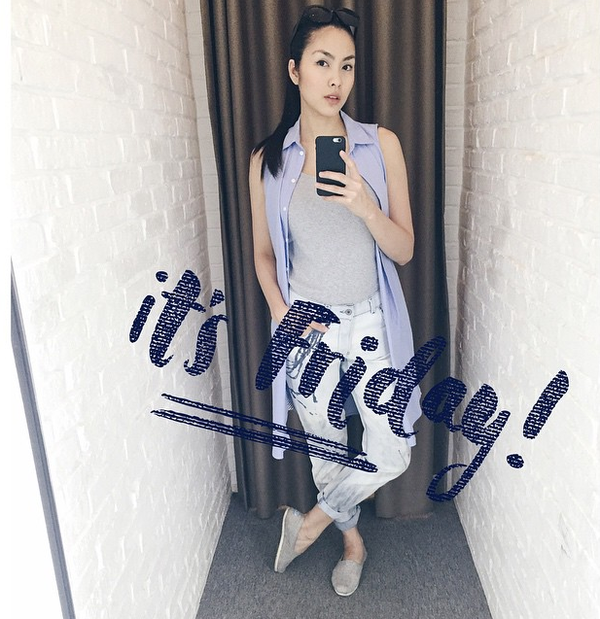 street style sau sinh của H&agrave; Tăng 