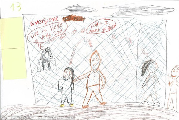Nhói lòng những bức vẽ khao khát tự do của trẻ em tị nạn ở Úc 2