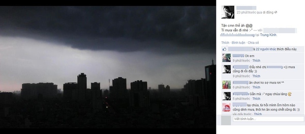 Trời H&agrave; Nội đen kịt, mưa d&ocirc;ng lớn 8