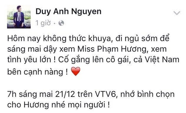 Sự ủng hộ đặc biệt đối với Hoa hậu Phạm Hương của dân mạng Việt