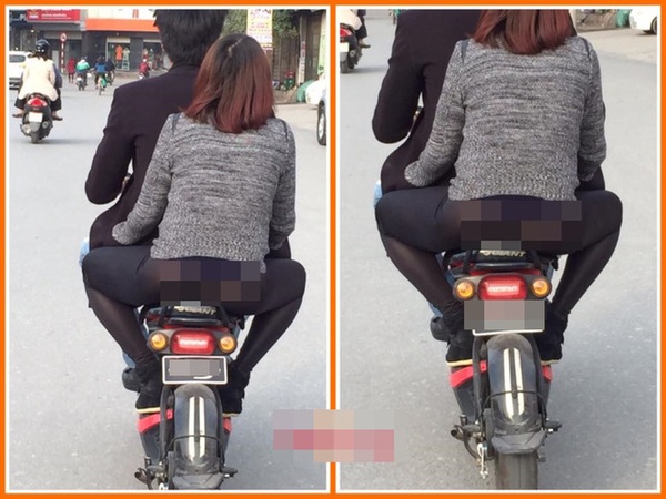 Choáng trước hình ảnh thiếu nữ lộ nguyên vòng 3 khi ngồi sau xe đạp điện