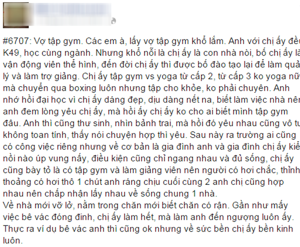 Tâm sự của ông chồng lấy vợ tập gym Tâm sự của ông chồng lấy vợ tập gym