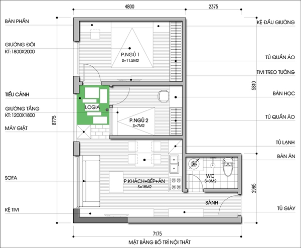 Tư vấn cải tạo thêm phòng ngủ cho căn hộ 49m² 2