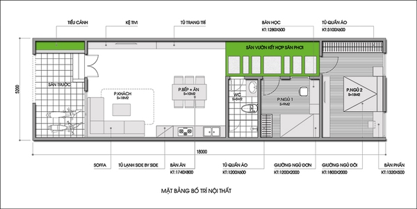 Tư vấn thiết kế hợp lý cho nhà một tầng có 4 thành viên 1