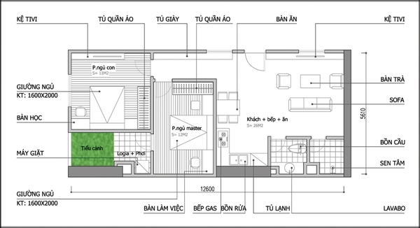 Tư vấn cải tạo và bố trí nội thất cho căn hộ 70m² 2