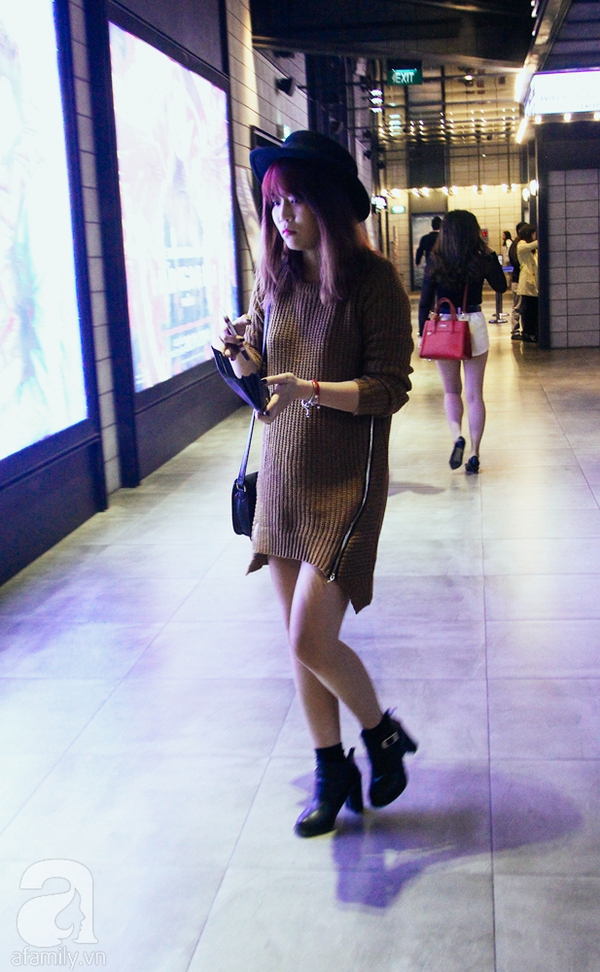 Ph&aacute;i đẹp H&agrave; Th&agrave;nh chuộng ch&acirc;n v&aacute;y & &aacute;o len trong street style cuối tuần 6