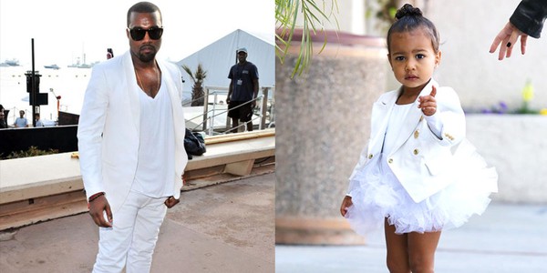 Thời trang đồ đôi của bố con nhà Kanye và North  