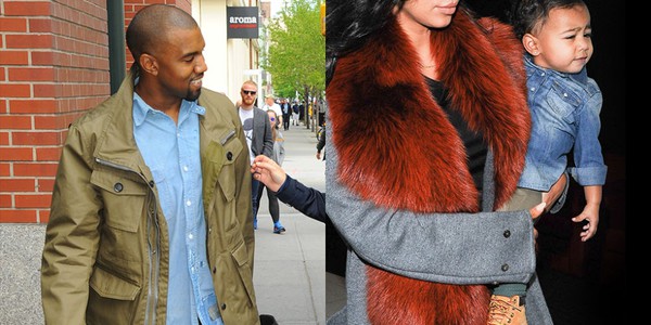 Thời trang đồ đôi của bố con nhà Kanye và North  