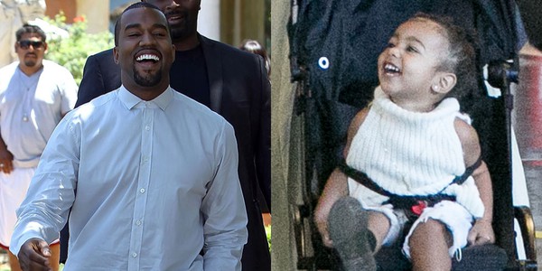 Thời trang đồ đôi của bố con nhà Kanye và North  