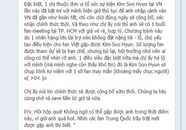 Náo loạn thông tin Kim Soo Hyun đến Việt Nam tổ chức họp fan 3
